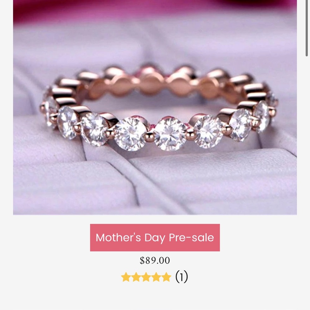 New Eternity Round Stackable Simulated Diamond Ri… - image 7